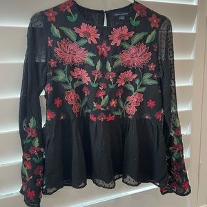 American Eagle Embroidered long sleeve top